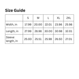 Size guide for Yappy Hour Paws And Relax long-sleeve t-shirt