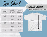 Size guide for Scarlet Macaw Parrot youth t-shirt