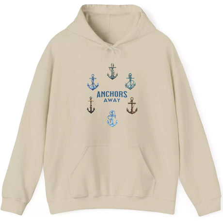 Anchors Away sand color drawstring hoodie