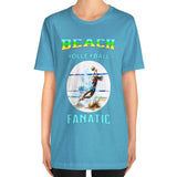 Aqua  Beach Volleyball Fanatic woman's t-shirt on model