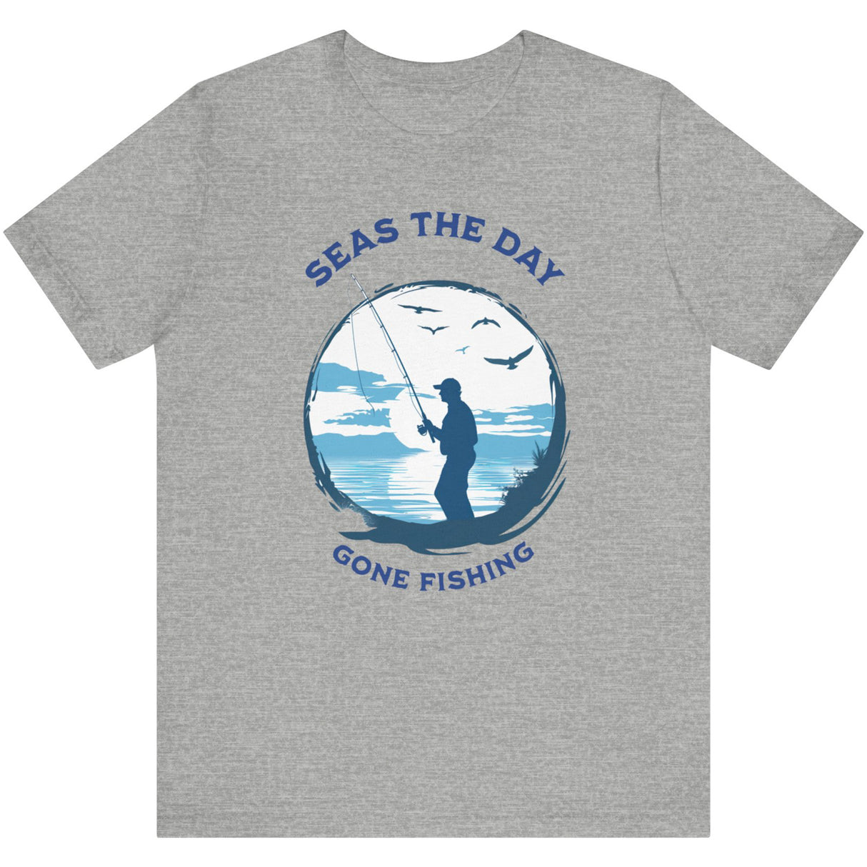 Athletic heather Gone Fishing t-shirt