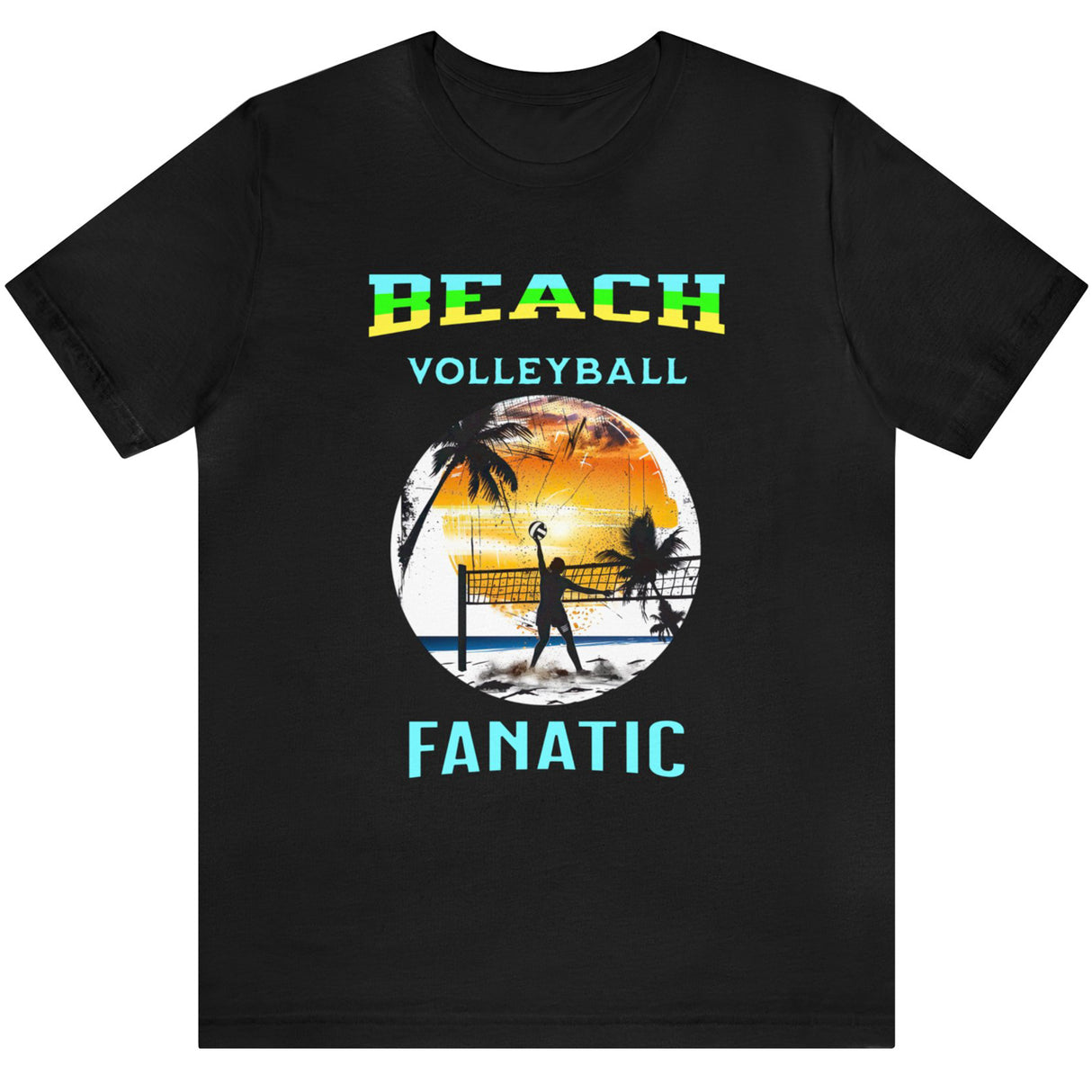 Black Beach Volleyball Fanatic men's t-shirt
