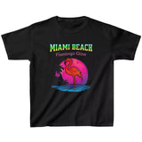 Black Miami Beach Flamingo Glow youth t-shirt