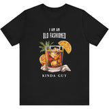 Black beach cocktail graphic tee with tropical drink illustration