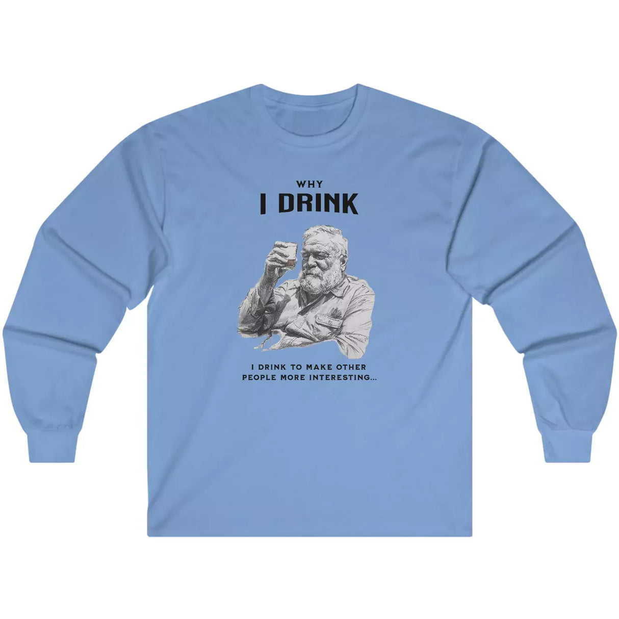 Carolina Blue Why I Drink long-sleeve t-shirt