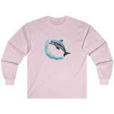 Coastal Joy dolphin long-sleeve t-shirt in light pink
