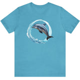 Coastal Joy Dolphin t-shirt aqua