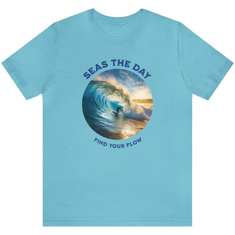 Find Your Flow t-shirt on turquoise