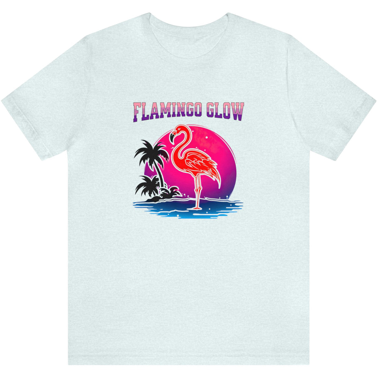Flamingo Glow t-shirt in ice blue
