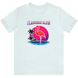 Flamingo Glow t-shirt in ice blue
