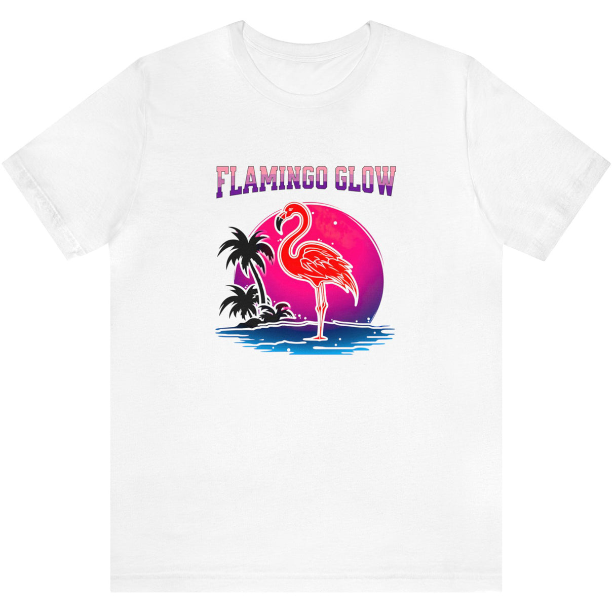 Flamingo Glow t-shirt in white