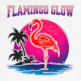 Close-up of Flamingo Glow t-shirt design