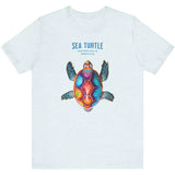 Heather ice blue Colorful Sea Turtle t-shirt