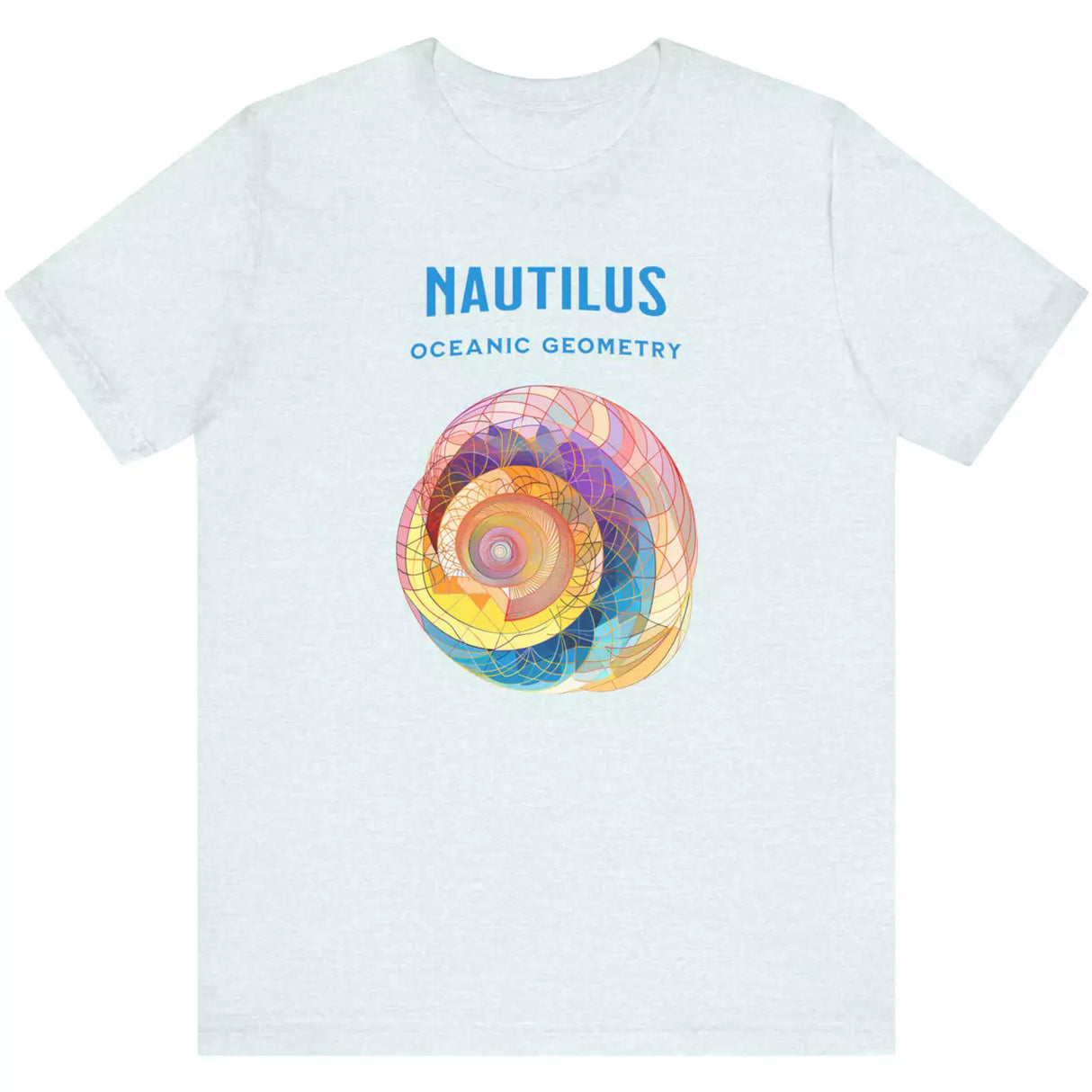 Heather ice blue Nautilus Oceanic Geometry t-shirt