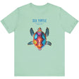 Heather Mint Colorful Sea Turtle t-shirt