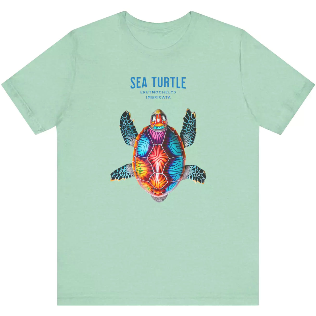 Heather Mint Colorful Sea Turtle t-shirt