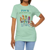 Model wearing Girls Night Out At Fin's t-shirt in heather mint