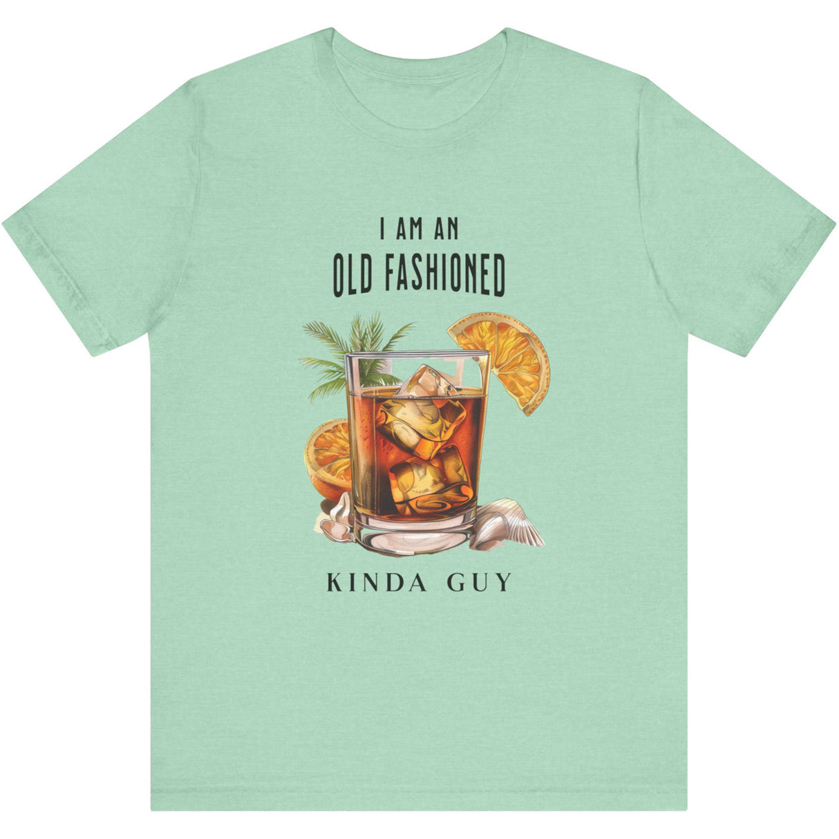 Heather mint beach cocktail graphic tee with tropical drink illustration