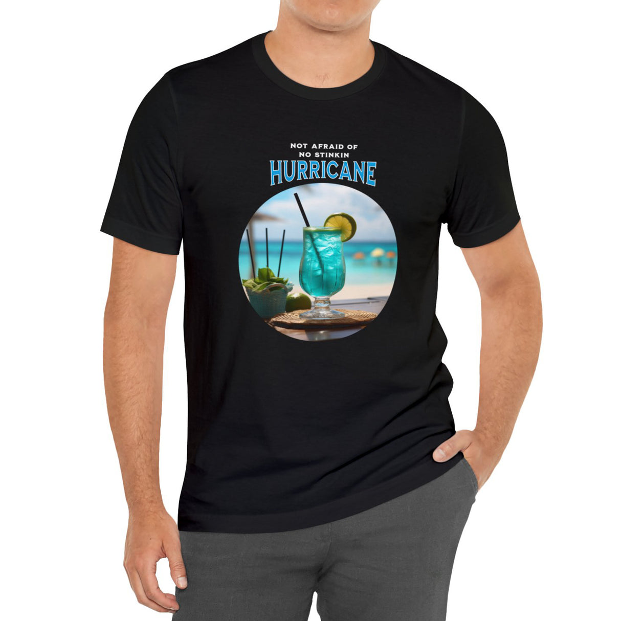 Hurricane Chaser t-shirt on model male