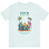 Ice blue Fin's Beach Bar Tales t-shirt