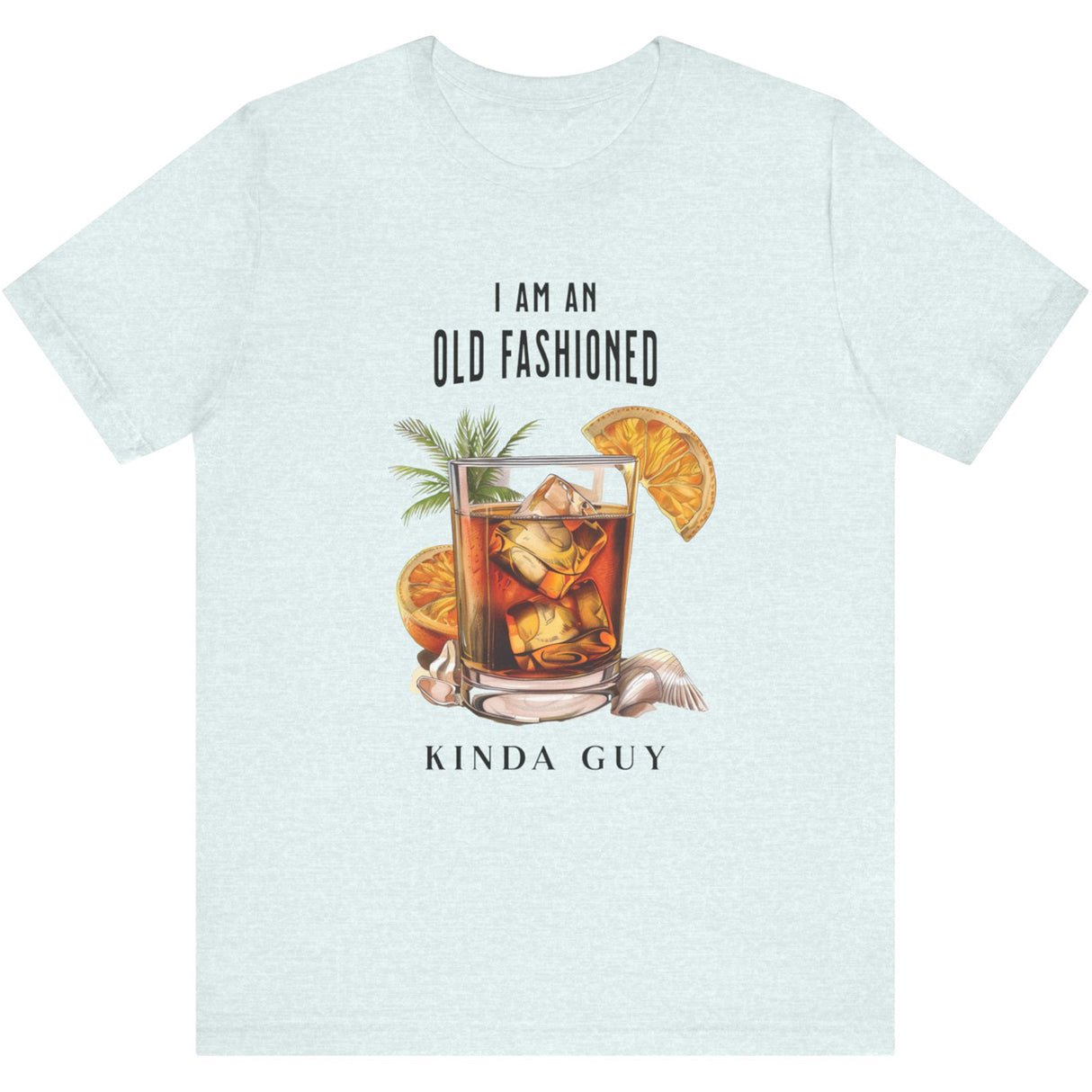 Ice blue beach cocktail graphic tee with tropical drink illustration