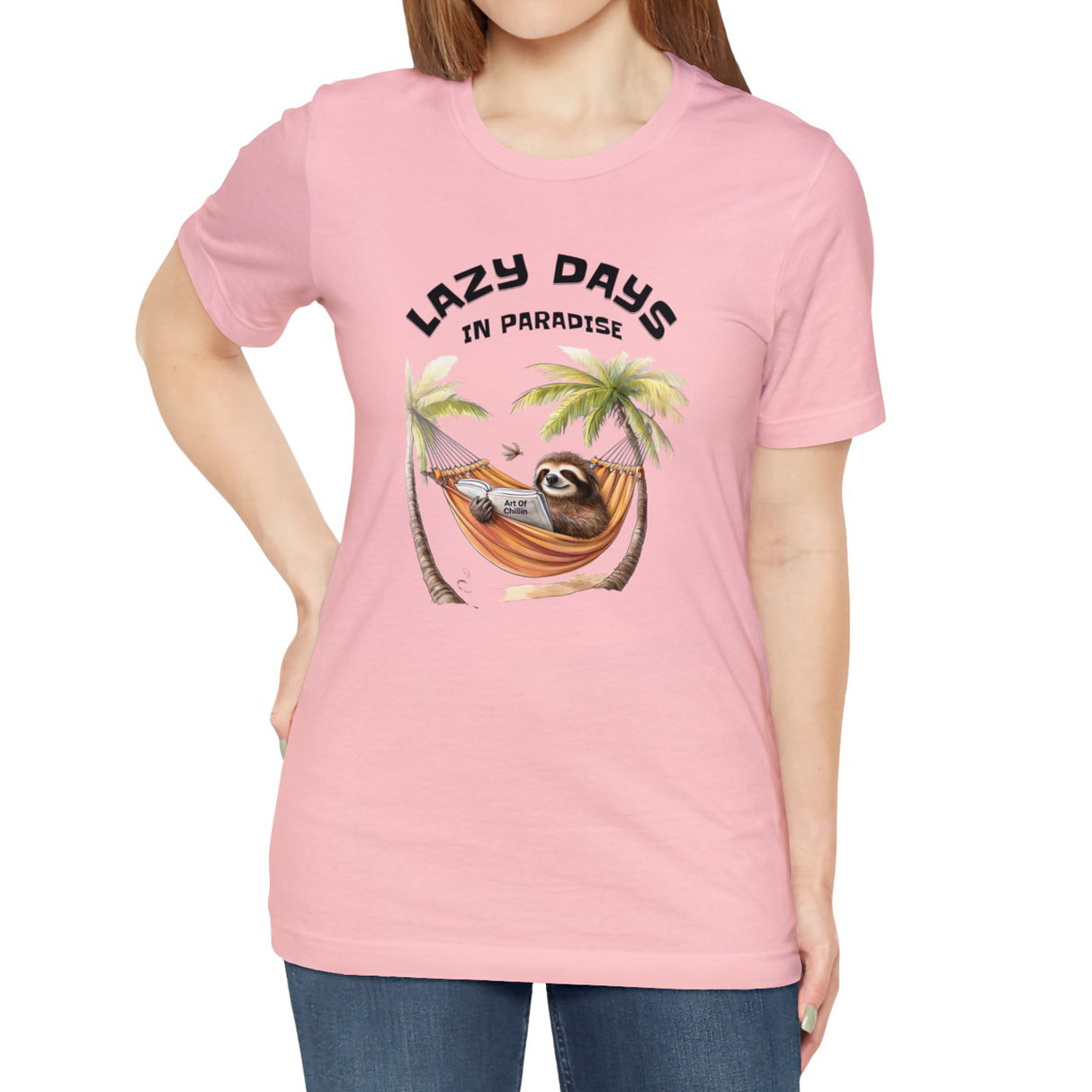 Lazy Days t-shirt on model female