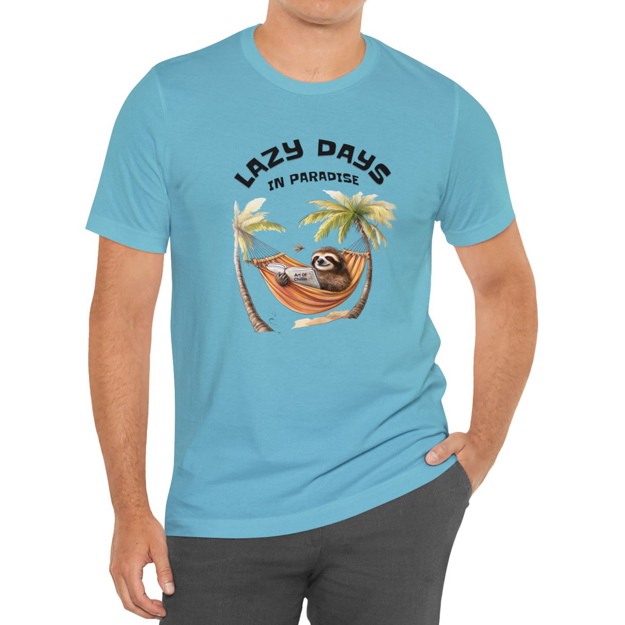 Lazy Days t-shirt on model male