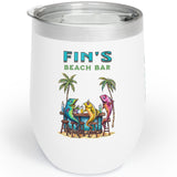 Left side Fin's Beach Bar Tales insulated tumbler
