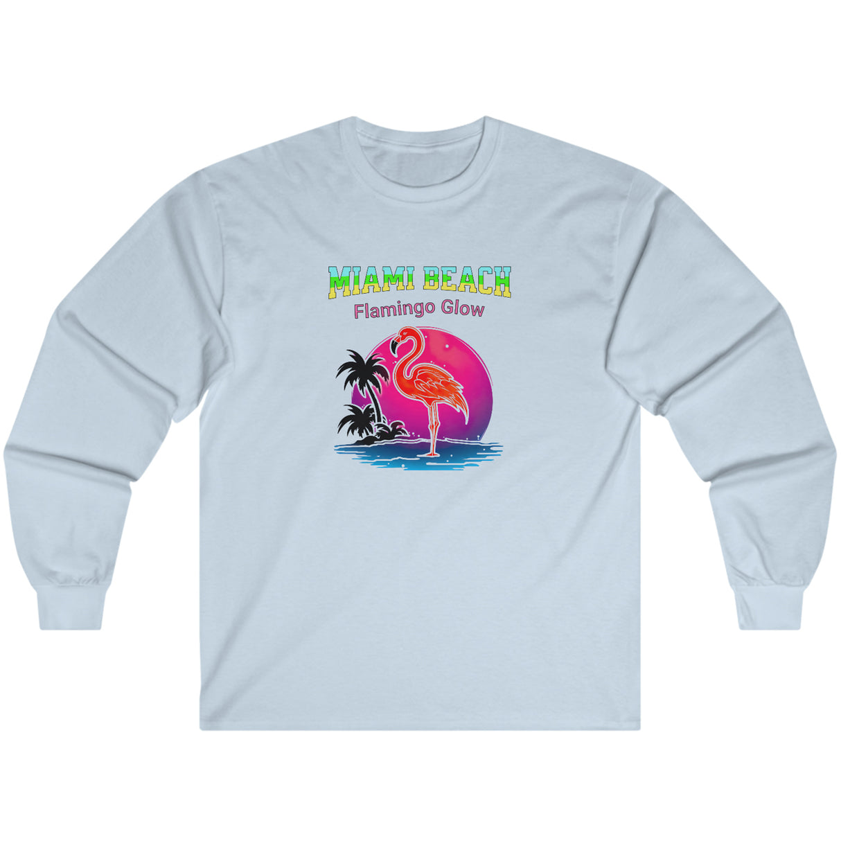 Miami Beach Flamingo Long Sleeve Tee