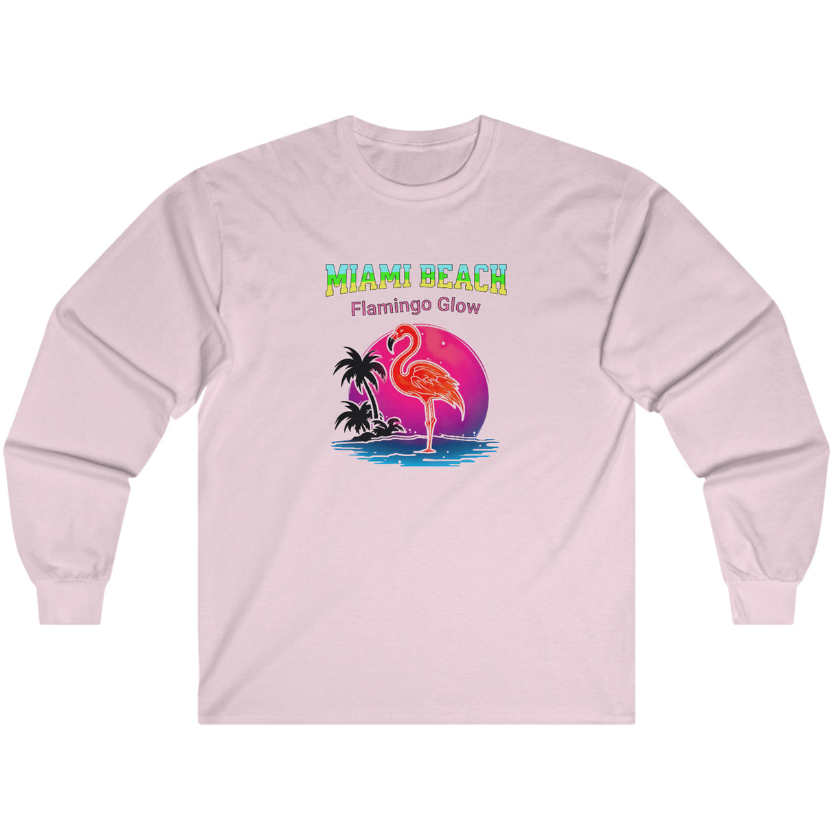 Miami Beach Flamingo Long Sleeve Tee