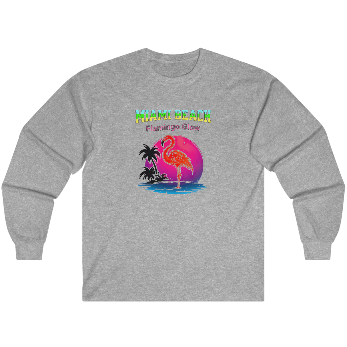 Miami Beach Flamingo Long Sleeve Tee