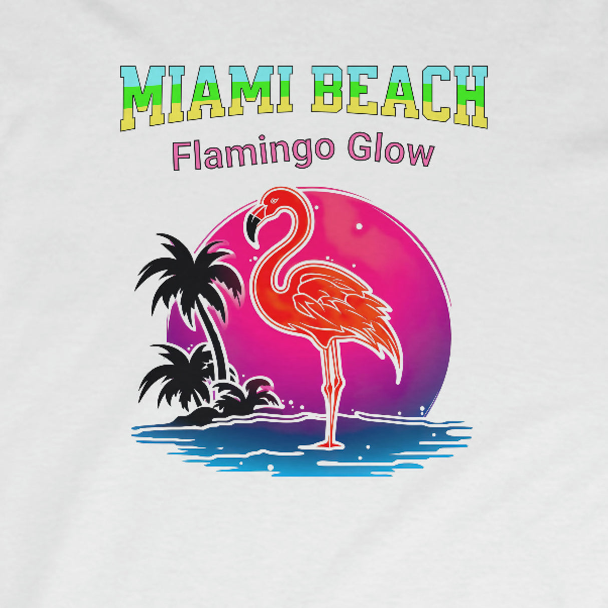 Miami Beach Flamingo Long Sleeve Tee