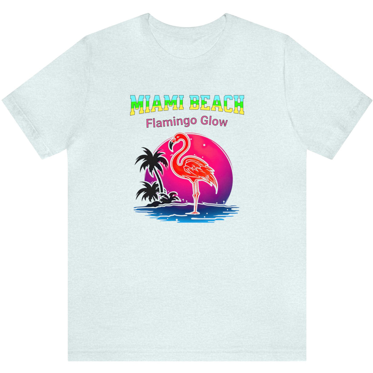 Miami Beach Flamingo Glow in heather ice blue
