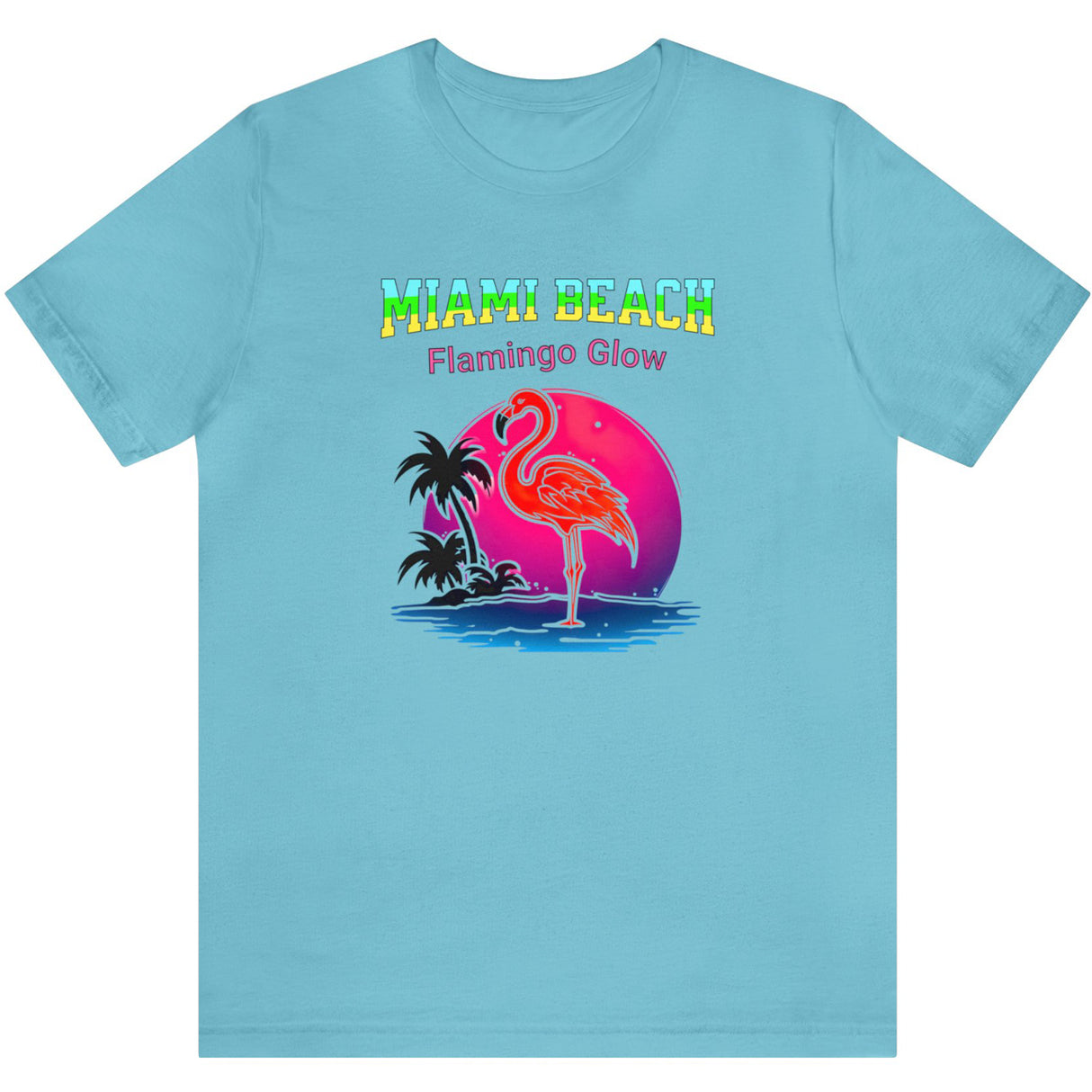 Miami Beach Flamingo Glow in turquoise