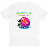 Miami Beach Flamingo Glow in white
