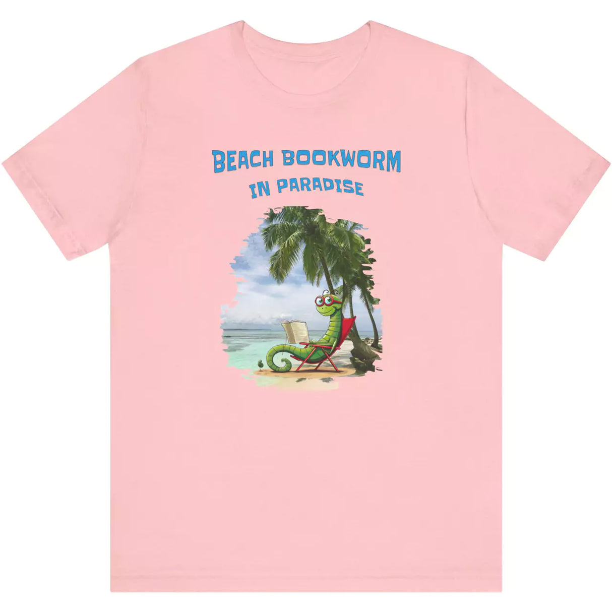 Pink Beach Bookworm t-shirt