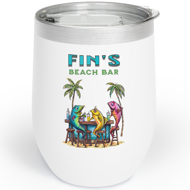 Right side Fin's Beach Bar Tales insulated tumbler
