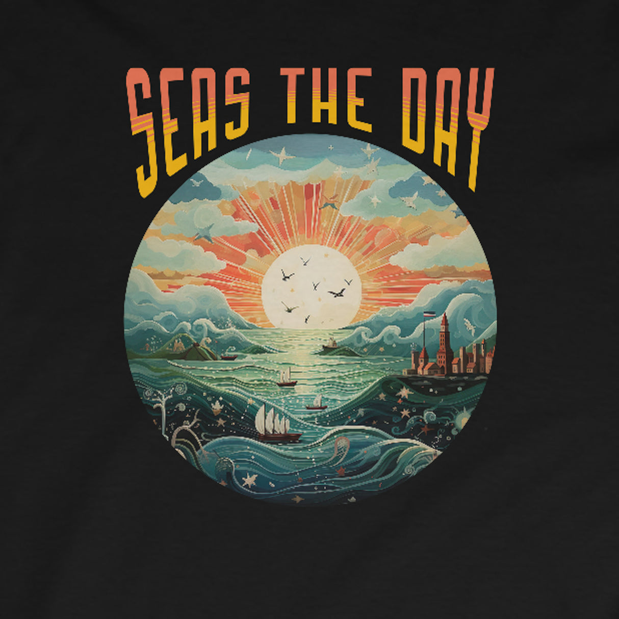 Seas The Day long sleeve tee design