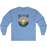 Seas The Day long sleeve tee in carolina blue