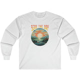 Seas The Day long sleeve tee in white