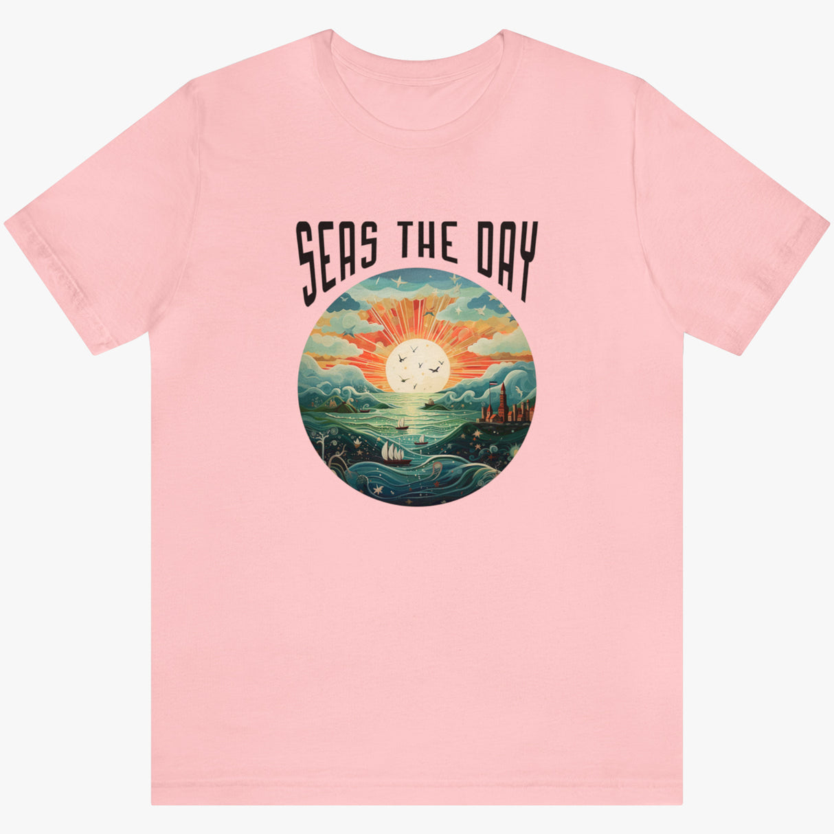 Seas The Day t-shirt in pink