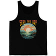 Seas The Day Beach Theme Tank Top In Black