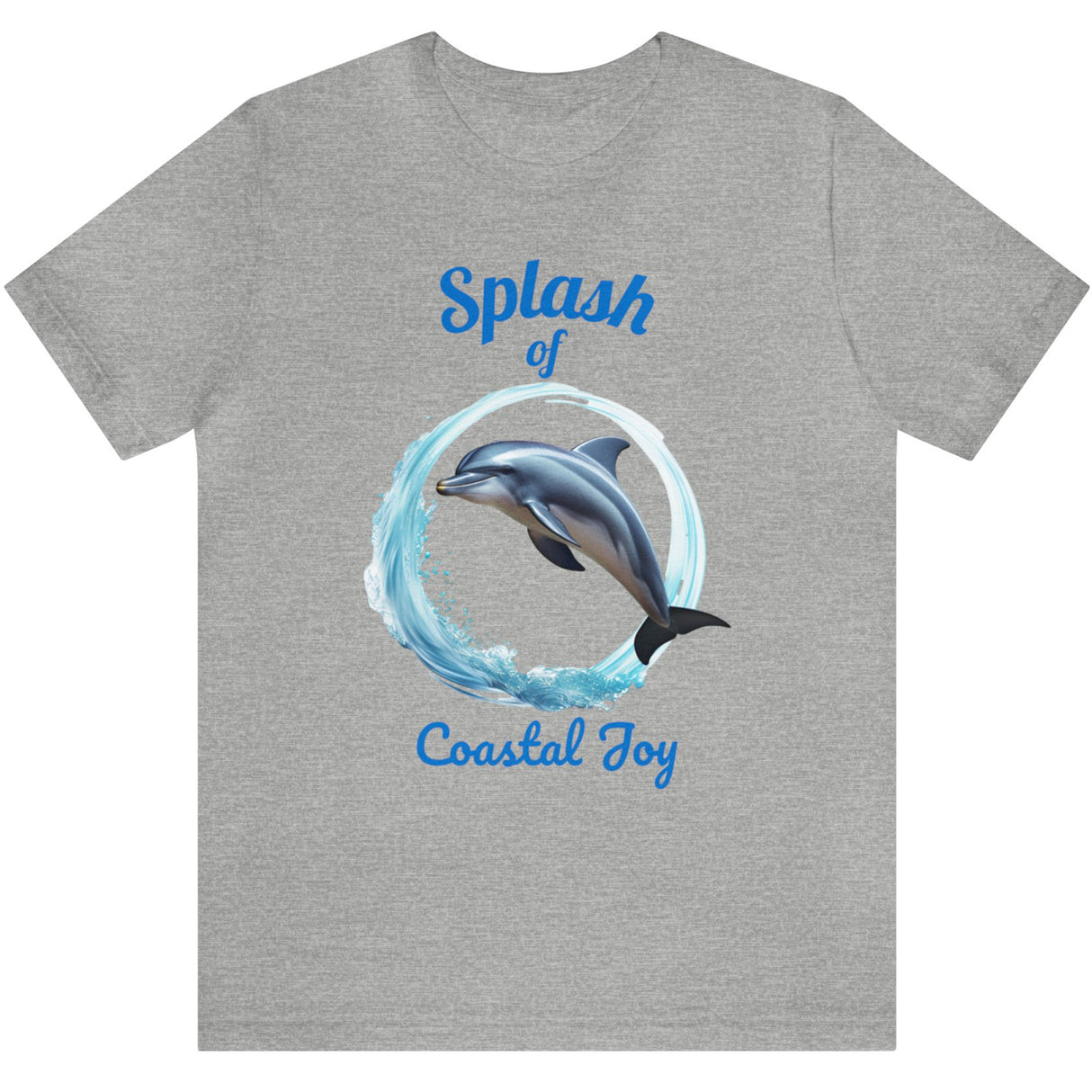 Splash of Coastal Joy dolphin t-shirt athletic heather