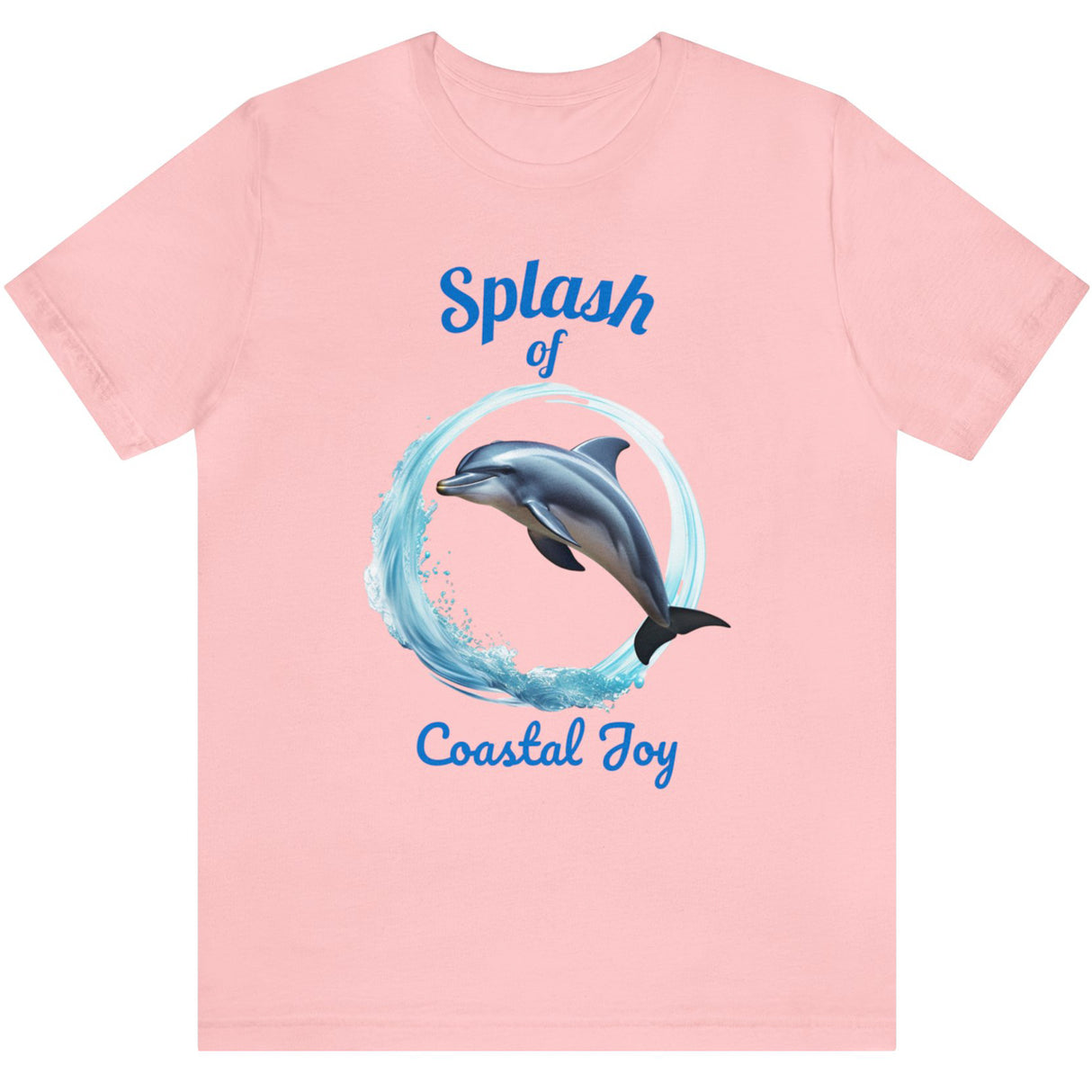 Splash of Coastal Joy dolphin t-shirt pink
