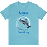 Splash of Coastal Joy dolphin t-shirt turquoise