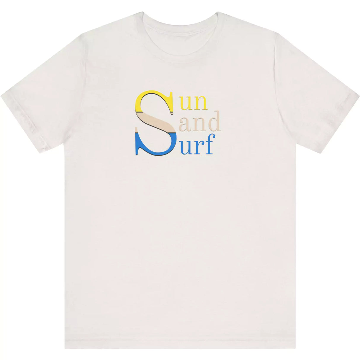 Sun Sand Surf Typography vintage white t-shirt