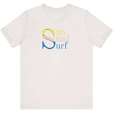 Sun Sand Surf Typography vintage white t-shirt