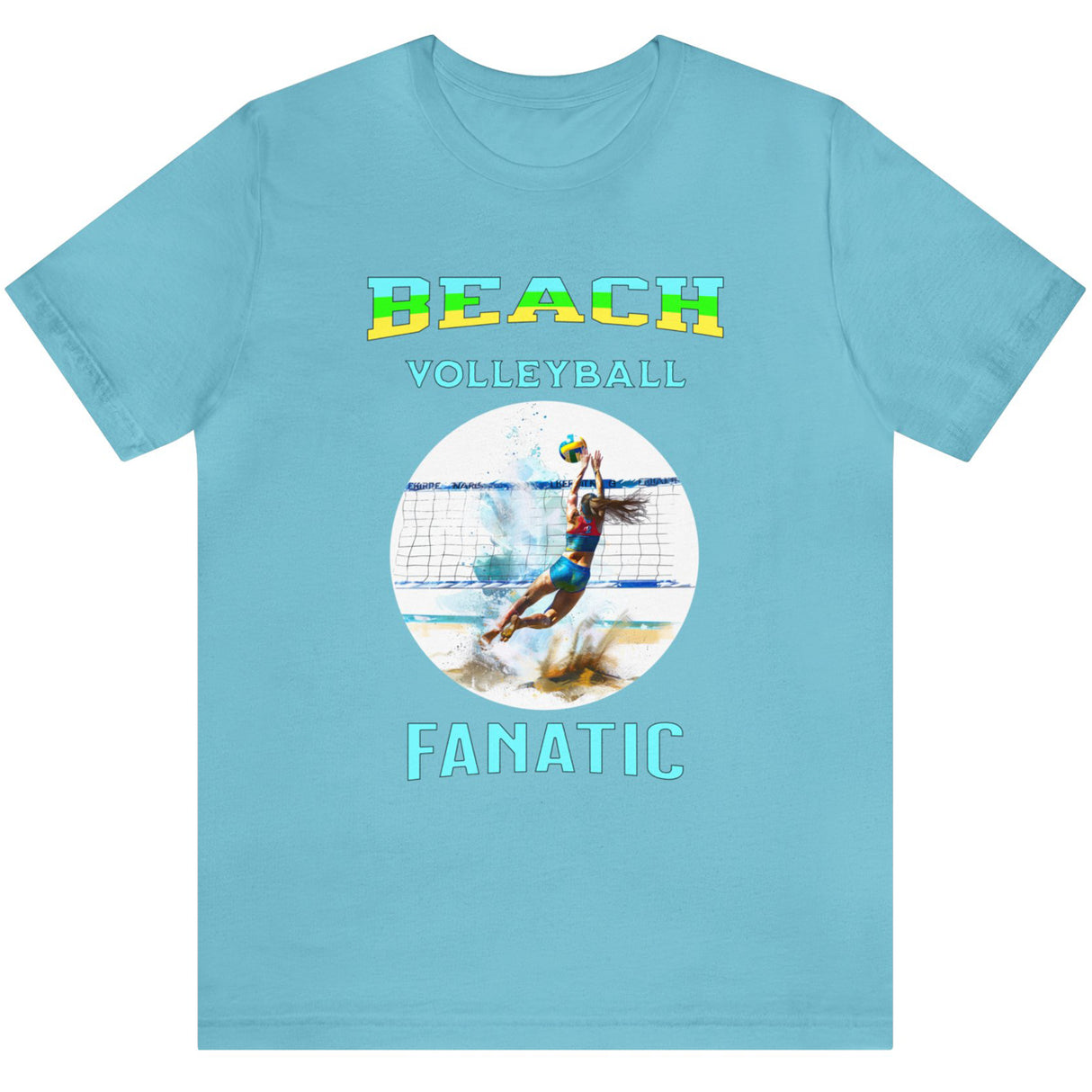 Turquoise Beach Volleyball Fanatic woman's t-shirt 