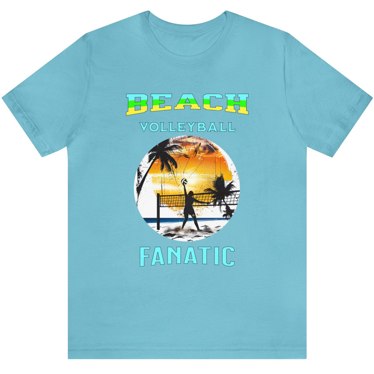 Turquoise Beach Volleyball Fanatic men's t-shirt