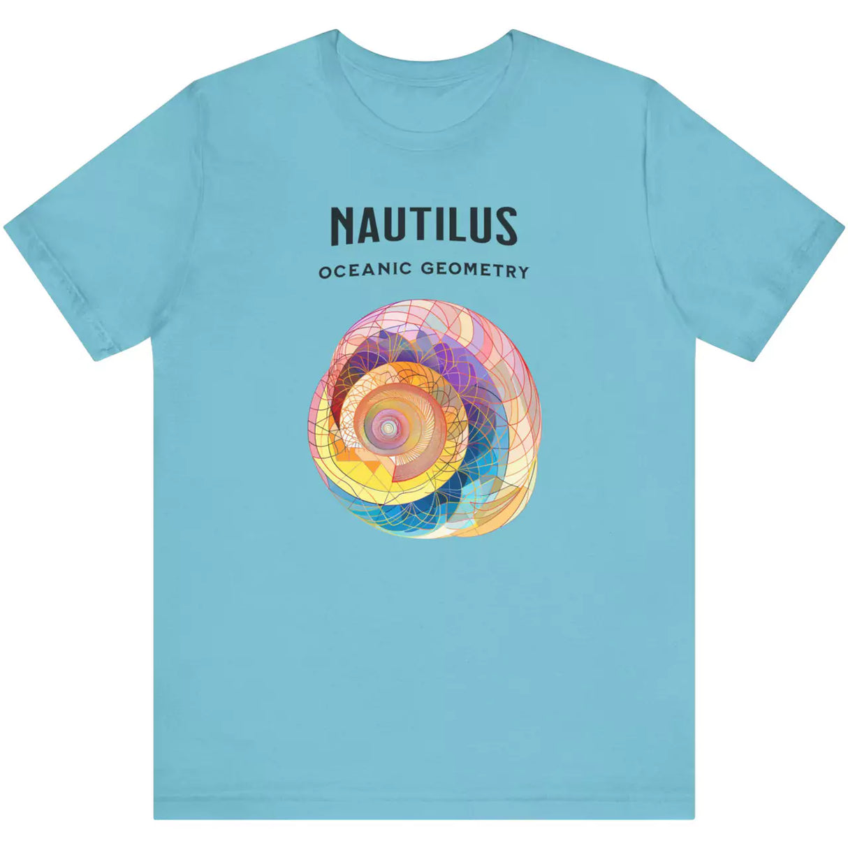 Turquoise Nautilus Oceanic Geometry t-shirt